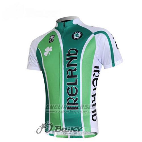 2012 Cycling Jersey Ireland White and Green Short Sleeve and Bib Short